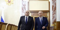 Mikhaïl Michoustine  et Vladimir Poutine, à Moscou
