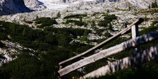 Un glacier de montagne dans les Alpes italiennes