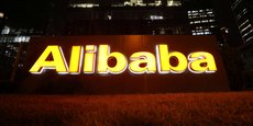 Le logo du groupe Alibaba vu dans son immeuble de bureaux à Pékin