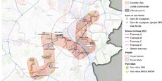 Ce tracé d'un métro à Bordeaux est l'un des deux retenus par les élus en vue d'une étude approfondie.
