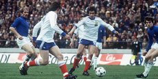 Michel Platini, une des idoles de l’acteur, en 1978 contre l’Italie.