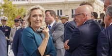 Marine Le Pen et Éric Ciotti lors de la visite du roi Charles III le 20 septembre 2023.