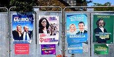 Les affiches électorales à Miniac-Morvan, dans l’arrière-pays malouin.