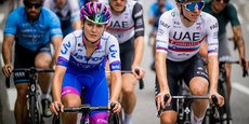 Les Slovènes Urska Zigart et Tadej Pogacar lors d’un jour de repos pendant le Tour de France 2023, à SaintGervais-les-Bains (Haute-Savoie).