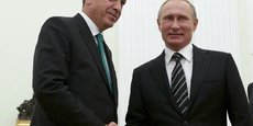 Le président russe Vladimir Poutine et son homologue turc Recep Tayyip Erdogan