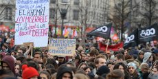 Lors de la première manifestation contre la loi travail, le 9 mars, à Lyon.