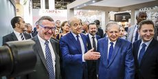 Ouverture de Vinexpo 2017 : Patrrick Seguin, Alain Juppé, Jacques Mézard, l'éphémère premier ministre de l'Agriculture, et Guillaume Deglise.