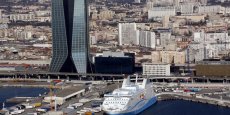 Le siège de l'entreprise de transport maritime CMA CGM dans le port de Marseille, en France