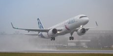 Premier vol de l'A321 LR ce mercredi 31 janvier 2018 à Hambourg.