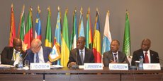 Lors de la 8e Réunion des ministres des Affaires Étrangères de la Communauté économique des États de l'Afrique Centrale (CEEAC) sur la situation de la RCA, le 21 octobre 2017 à  Libreville, la capitale du Gabon.