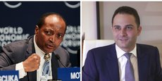 Le deal entre Saham et Sanlam offre au CEO de l'assureur sud-africain, Patrice Motsepe (gauche) une position confortable dans les marchés nord et ouest-africain, alors que Mhamed Alamy (droite) devrait prendre les rênes du nouveau fonds d'investissement.