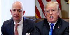 Jeff Bezos, patron d'Amazon, et Donald Trump.