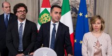 Luigi Di Maio, dirigeant du Mouvement 5 étoiles (antisystème et eurosceptique), lors de sa conférence de presse, le 7 mai 2018 au palais du Quirinal, à Rome, à l'issue de sa consultation du président de la République italienne, Sergio Mattarella.