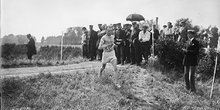Le Finlandais Paavo Nurmi le 12 juillet 1924, lors du cross-country à Colombes.
