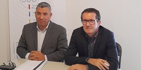 Le 5 octobre 2022, Jalil Benabdillah, vice-Président de la Région Occitanie à l'économie, à l'emploi, à l'innovation et à la réindustrialisation, et Nicolas Schaeffer, directeur de l'agence Ad'Occ, présentent la trajectoire 2023 de l'agence de développement économique Ad'Occ.