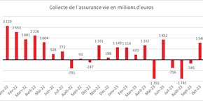 Selon les chiffres de France Assureurs, la collecte nette de l'assurance-vie est de 2,9 milliards d'euros depuis le début l'année 2023.