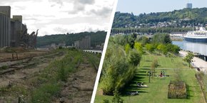 La partie aval des bords de Seine avant et après les aménagements