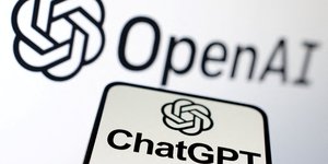 L'illustration montre les logos d'openai et de chatgpt