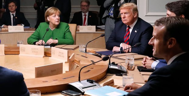 Merkel, Trump, Macron, guerre commerciale,