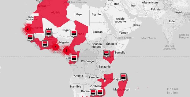 Société Générale Afrique carte