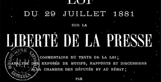 négatif, couv, texte de la Loi du 29 juillet 1881, liberté de la presse, France