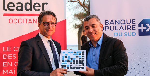 B. Viguier (BPS) et J. Benabdillah (LeadeR Occitanie), lors de la signature du partenariat