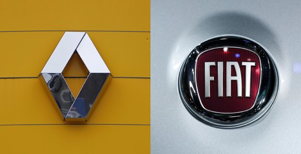 Renault-FCA, fusion, logos composite,