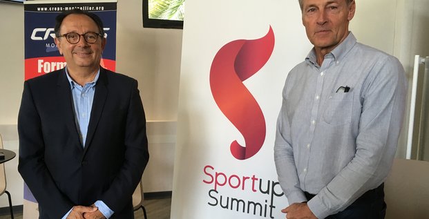 Le président d'Ad'OCC Sport, J.-M. Oluski et le nouveau directeur des CREPS Montpellier et Font Romeu, F. Beauchard