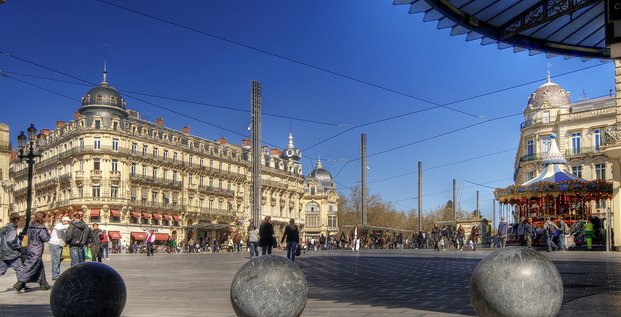 Montpellier, ville, place de la Comédie