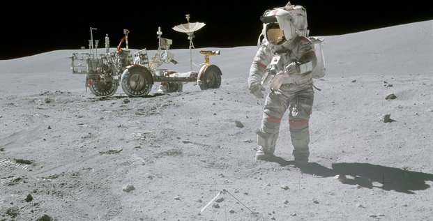 Lune, Apollo 16, Nasa, John Young, astronaute, espace, spatial,
