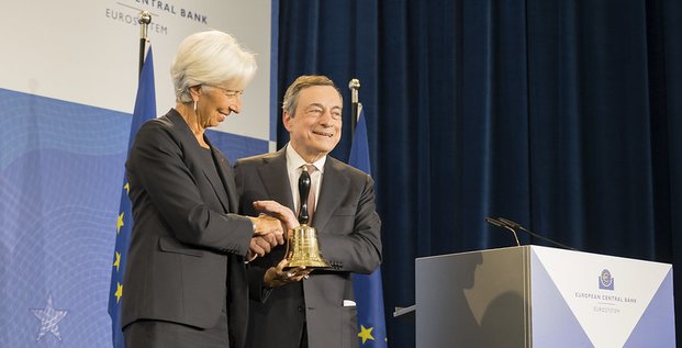 Lagarde Draghi cloche BCE