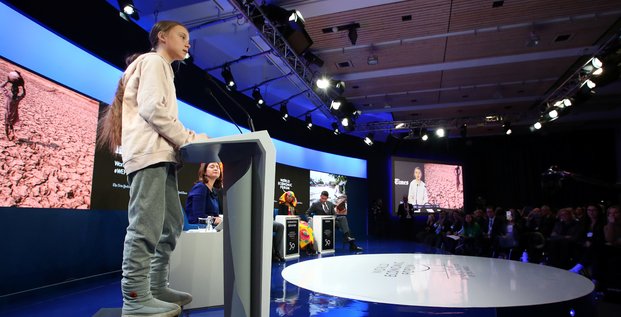 L'activiste suédoise Greta Thunberg lors de la 50e édition du World economic forum (Davos)