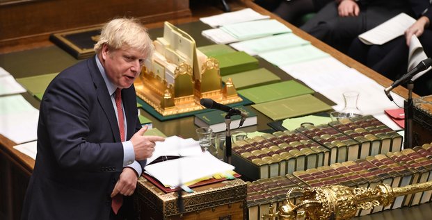Boris Johnson, Premier ministre britannique au Parlement de Londres, le 22 janvier 2020