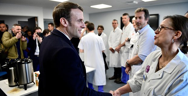 Emmanuel Macron à l'hôpital La Pitié-Salpêtrière