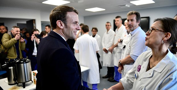Emmanuel Macron à l'hôpital La Pitié-Salpêtrière