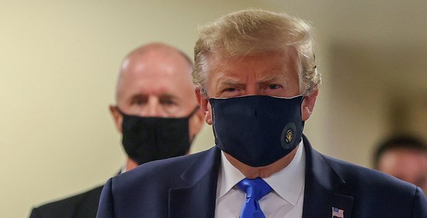 Usa: trump muni d'un masque en public pour la premiere fois
