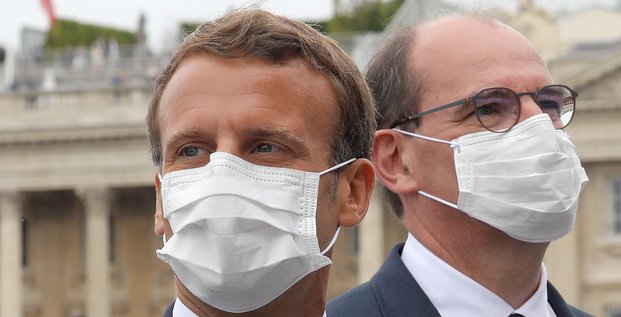 Le Premier ministre Jean Castex en présence du président Emmanuel Macron, lors de la traditionnelle cérémonie du 14 juillet