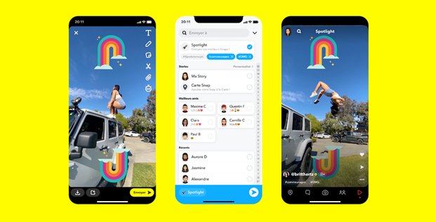L'application Snapchat lance Spotlight, une plateforme dédiée aux contenus générés par les utilisateurs