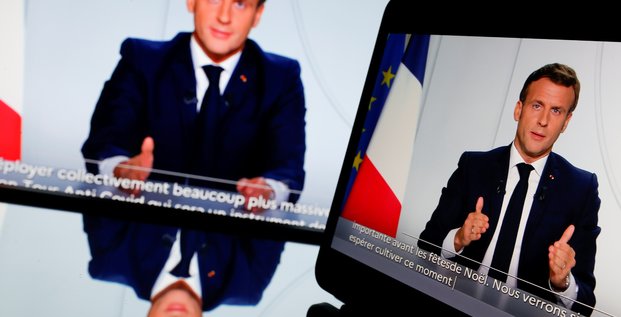 Emmanuel Macron s'adresse à la nation lors d'un point sur la situation sanitaire, le 28 octobre 2020