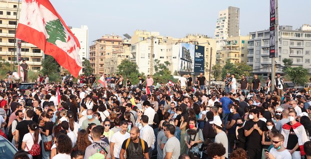 Liban: manifestation a beyrouth au deuxieme anniversaire de l'explosion dans le port