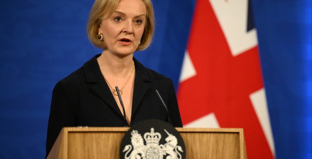 La premiere ministre britannique liz truss lors d'une conference de presse