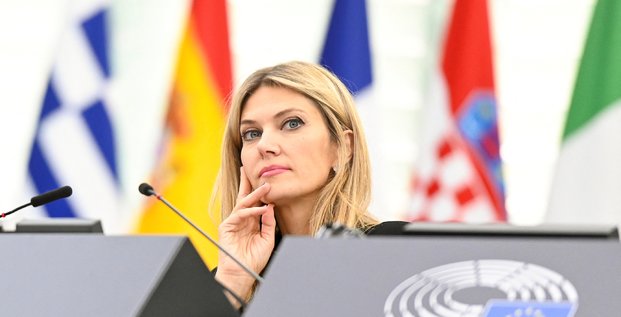 La vice-presidente du parlement europeen, la socialiste grecque eva kaili, au parlement europeen a strasbourg
