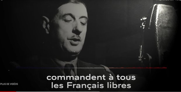 Appel du 18 juin 1940, général de Gaulle, reconstitution discours avec IA,