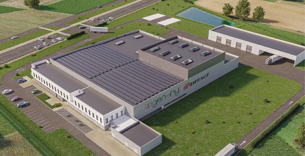 Le projet de la future usine Gen-Hy Cube, qui sortira de terre dès la fin de cette année, dédiée à la fabrication d’électrolyseurs AEM (Anion Exchange Membrane) dans le Doubs.