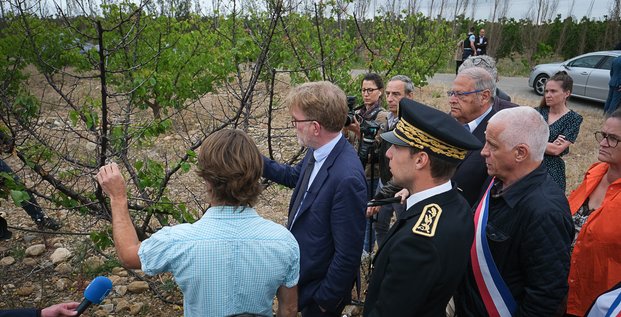 Le ministre de l'Agriculture Marc Fesneau était en visite dans les Pyrénées-Orientales le 6 mai 2023, pour rencontrer le monde agricole.