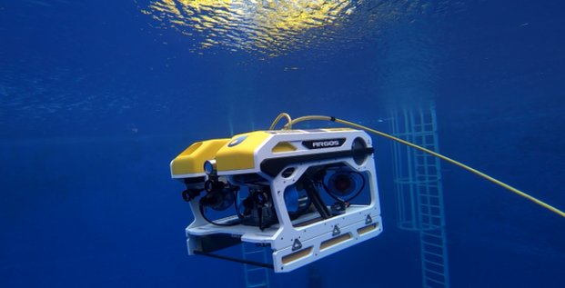 Le robot sous-marin Argos conçu par Forssea Robotics est destiné au marché de l'inspection autonome, particulièrement au marché de l'éolien en mer qui nécessite des inspections régulières des machines offshore.