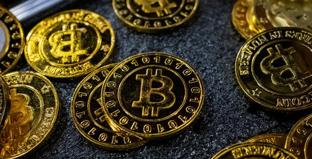Des pieces de bitcoin