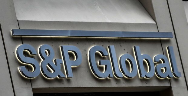 Le logo de s&p global dans le quartier financier de new york