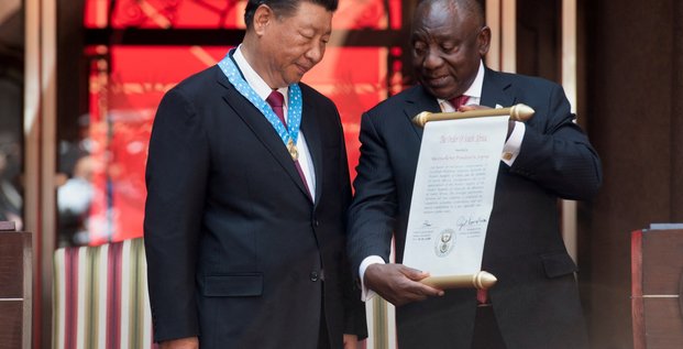 président chinois Xi Jinping et président sud-africain Cyril Ramaphosa sommet brics