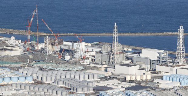 Reservoirs de stockage des eaux traitees de la centrale nucleaire de fukushima daiichi, dans la ville d'okuma, fukushima, japon
